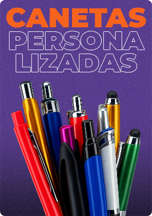 Caneta personalizada com logotipo da empresa para brinde corporativo premium.