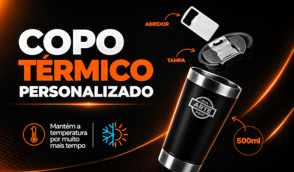 Copo térmico personalizado com logo para brinde corporativo