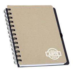 Caderneta em Kraft com Porta Caneta Personalizada - 14838 Caderneta em Kraft com Porta Caneta Personalizada - 14838