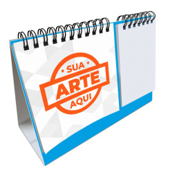 Calendário de Mesa com Bloco de Anotações Personalizado