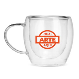 Caneca Vidro Borossilicato 250ml Personalizada - 15400