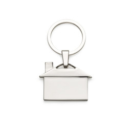 Chaveiro Formato Casa Brilhante Chaveiro Formato Casa Brilhante em metal prata