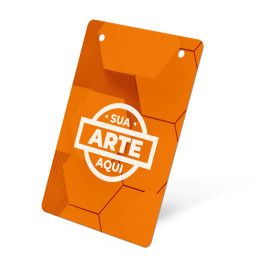 Credenciais Personalizadas com Cantos Arredondados para Eventos Profissionais Credencial personalizada com cantos arredondados, acabamento laminado e furo para presilha, ideal para eventos corporativos e workshops