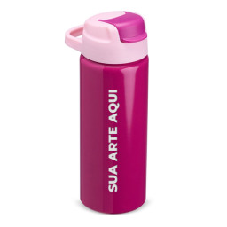 Squeeze de Alumínio 600ml com personalização de logo em evento promocional - SUA ARTE AQUI