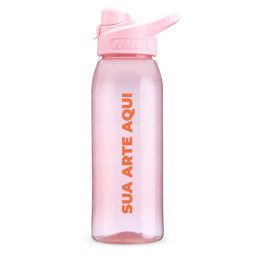 Squeeze de plástico 850ml personalizado com tampa rosqueável - SUA ARTE AQUI