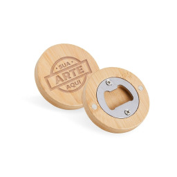 Abridor de Garrafa Bambu Personalizado - sua arte aqui