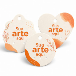 Tag para brinco personalizada com corte especial no formato que você escolher
