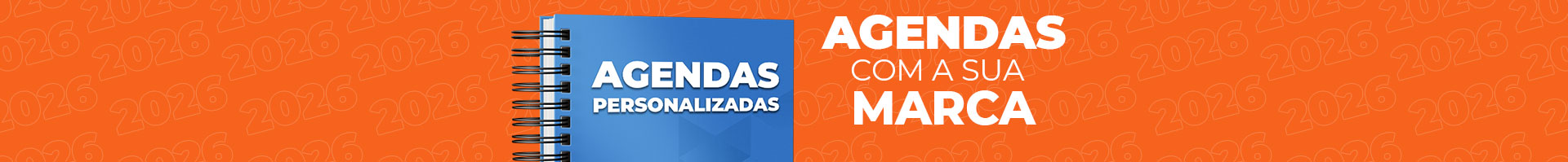 Agendas Personalizadas 2026 com capa exclusiva e espaço para sua marca. Produção de alta qualidade na Gráfica Expanssiva.