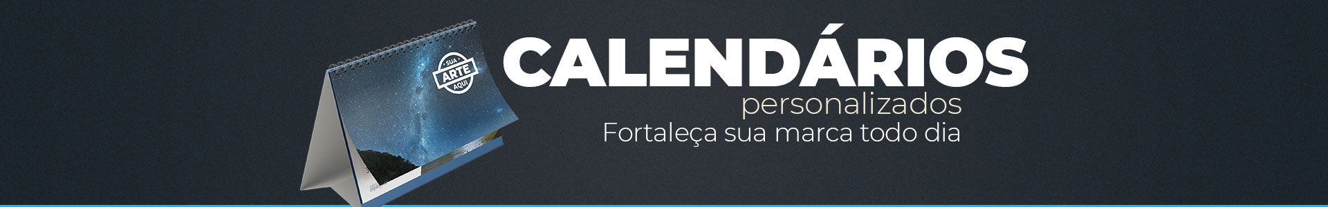 Calendário de mesa personalizado com identidade visual corporativa